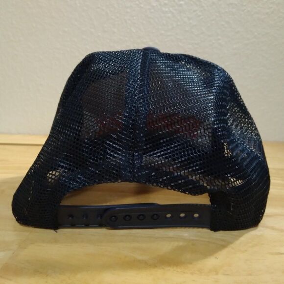 Vintage Roadway Spell Out Logo Rope Mesh Trucker Snap Back Hat - Picture 5 of 7